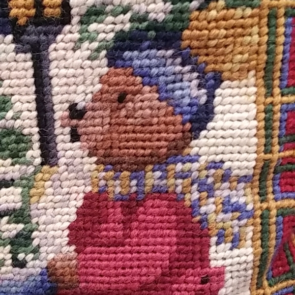 Vintage needlepoint pillow, EUC - Picture 3 of 5